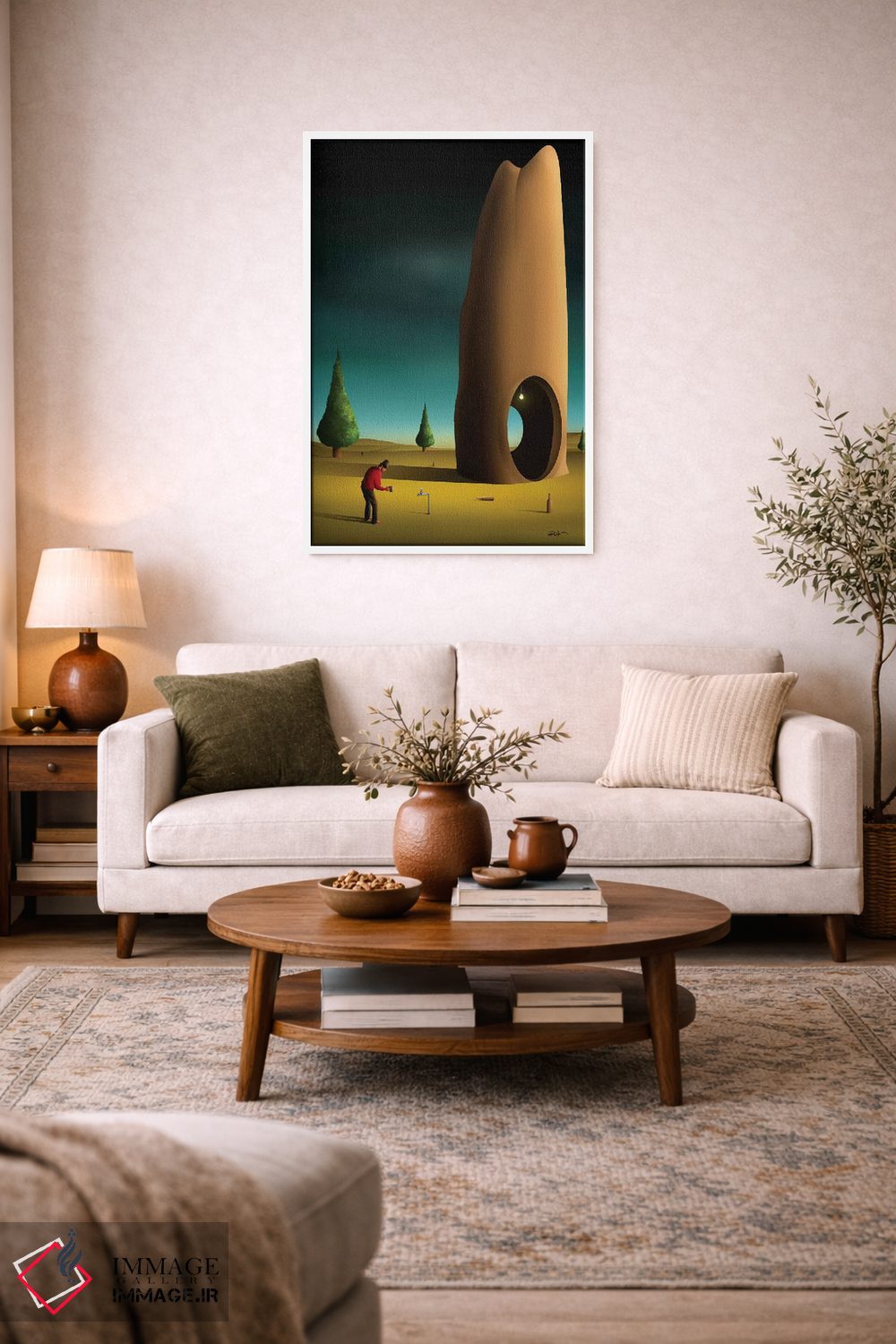 تابلو دکوراتیو صحنه ای با درختان کاج اثر مارسل کارام - D3W