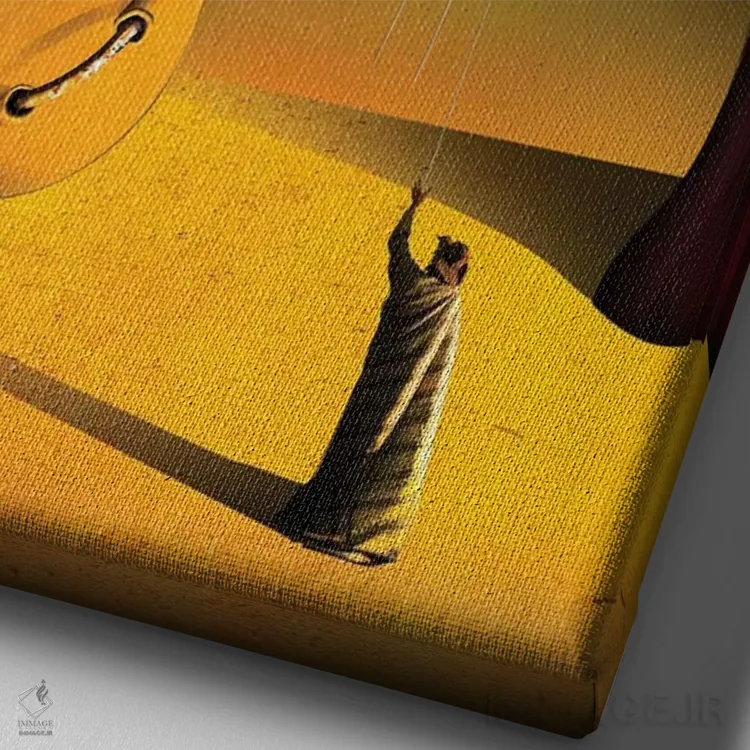 تابلو دکوراتیو گیتار اثر مارسل کارام - نمای نزدیک بافت بوم