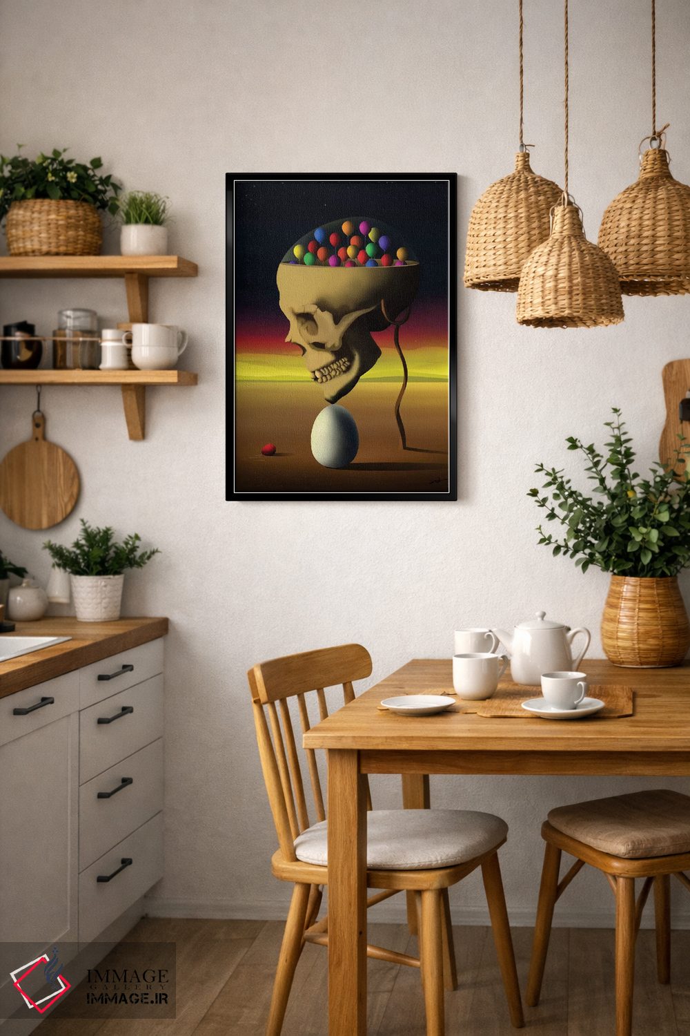 تابلو دکوراتیو جمجمه از نیمرخ اثر مارسل کارام - D5B