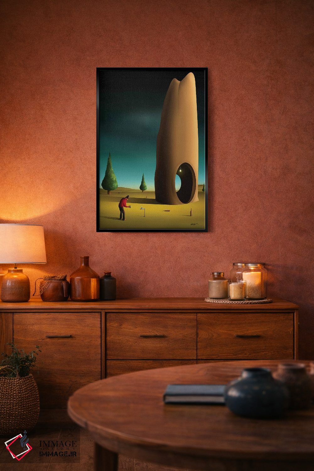 تابلو دکوراتیو صحنه ای با درختان کاج اثر مارسل کارام - D5B