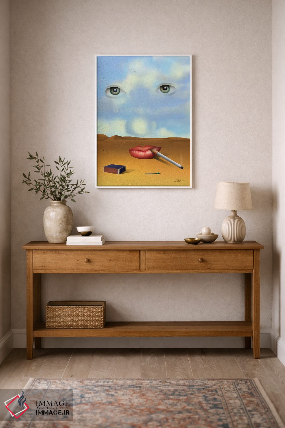تابلو دکوراتیو پرتره با سیگار اثر مارسل کارام - D1W