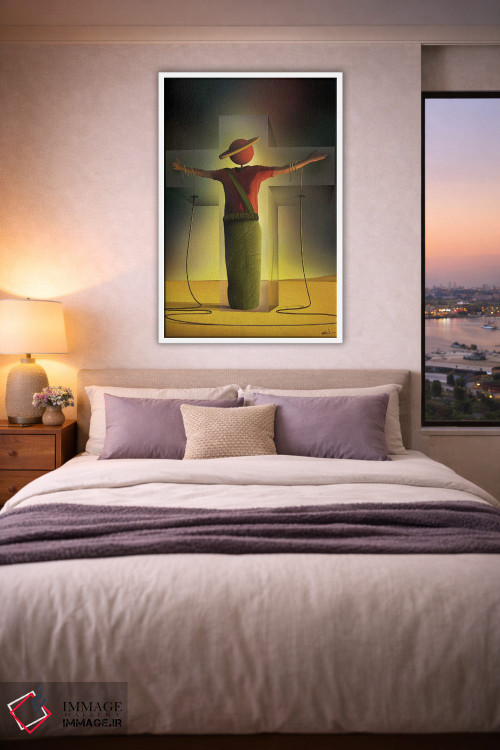 تابلو دکوراتیو مرد روی صلیب اثر مارسل کارام - D2W