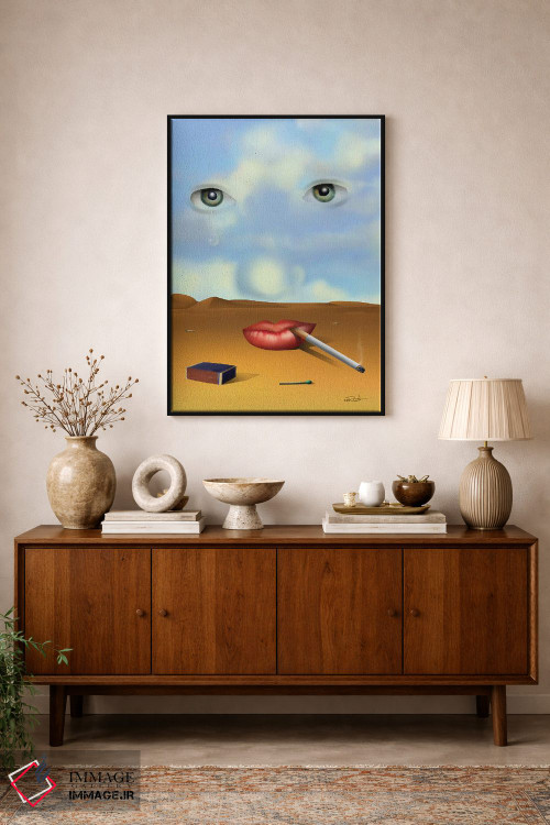 تابلو دکوراتیو پرتره با سیگار اثر مارسل کارام - D2B
