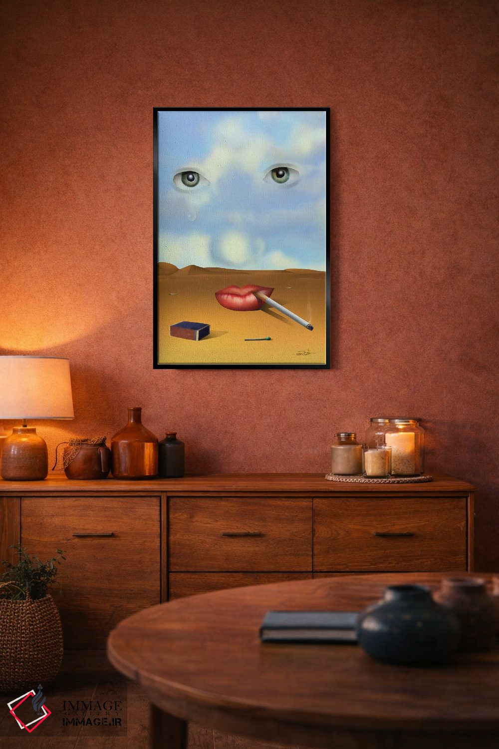 تابلو دکوراتیو پرتره با سیگار اثر مارسل کارام - D4B