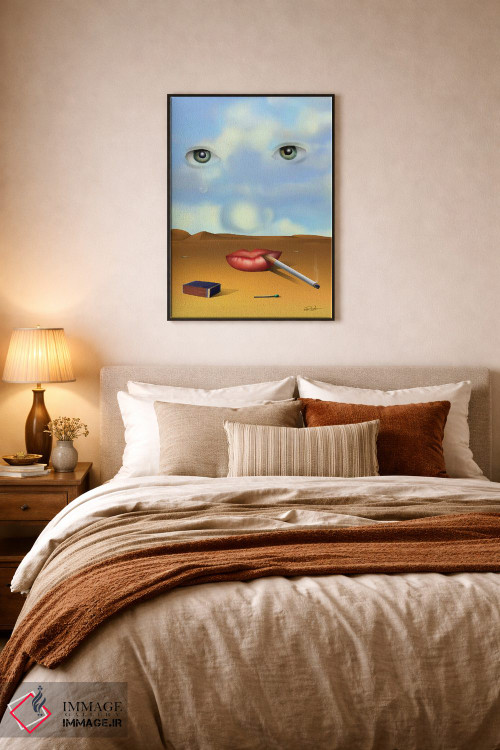 تابلو دکوراتیو پرتره با سیگار اثر مارسل کارام - D6B