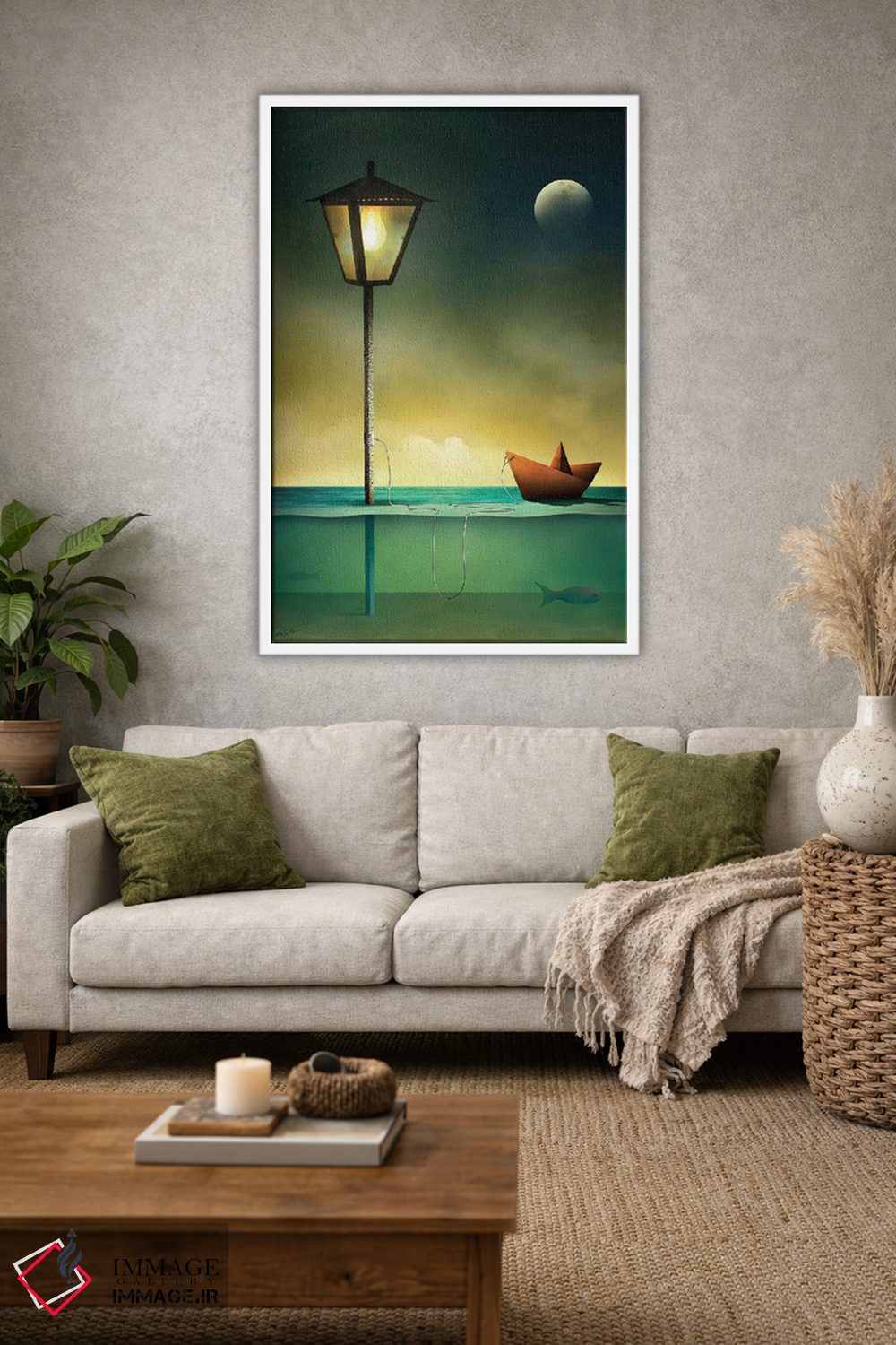 تابلو دکوراتیو قایق اسباب بازی در آرامش اثر مارسل کارام - D1W