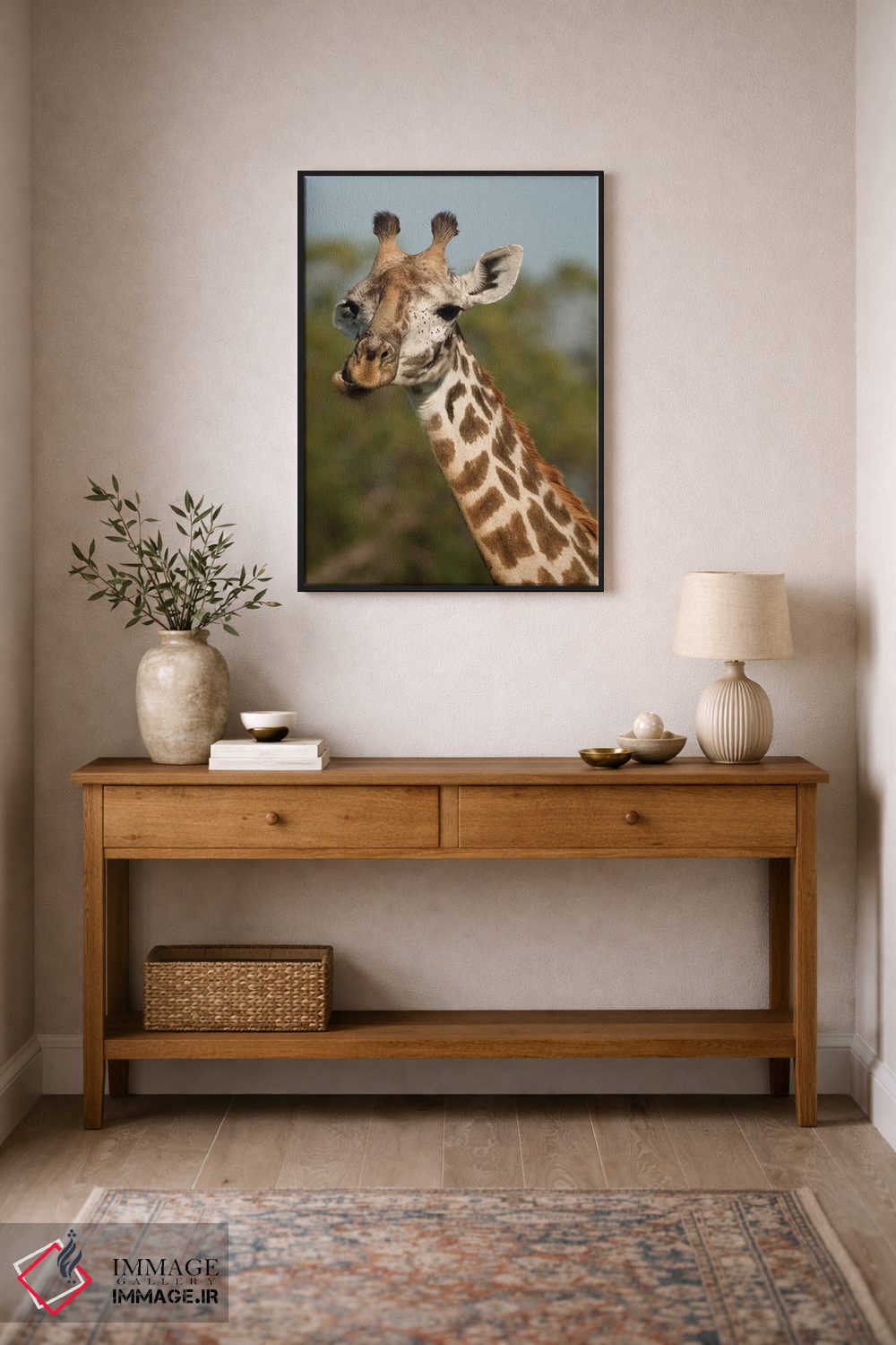 تابلو دکوراتیو زرافه ماسای در علفزارهای اوپرمارا، ماسای مارا، کن… اثر جو و مری ان مک دونالد - D2B
