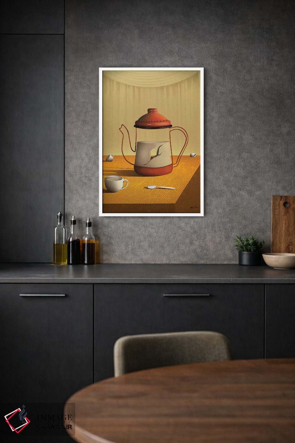 تابلو دکوراتیو قوری روی میز اثر مارسل کارام - D1W