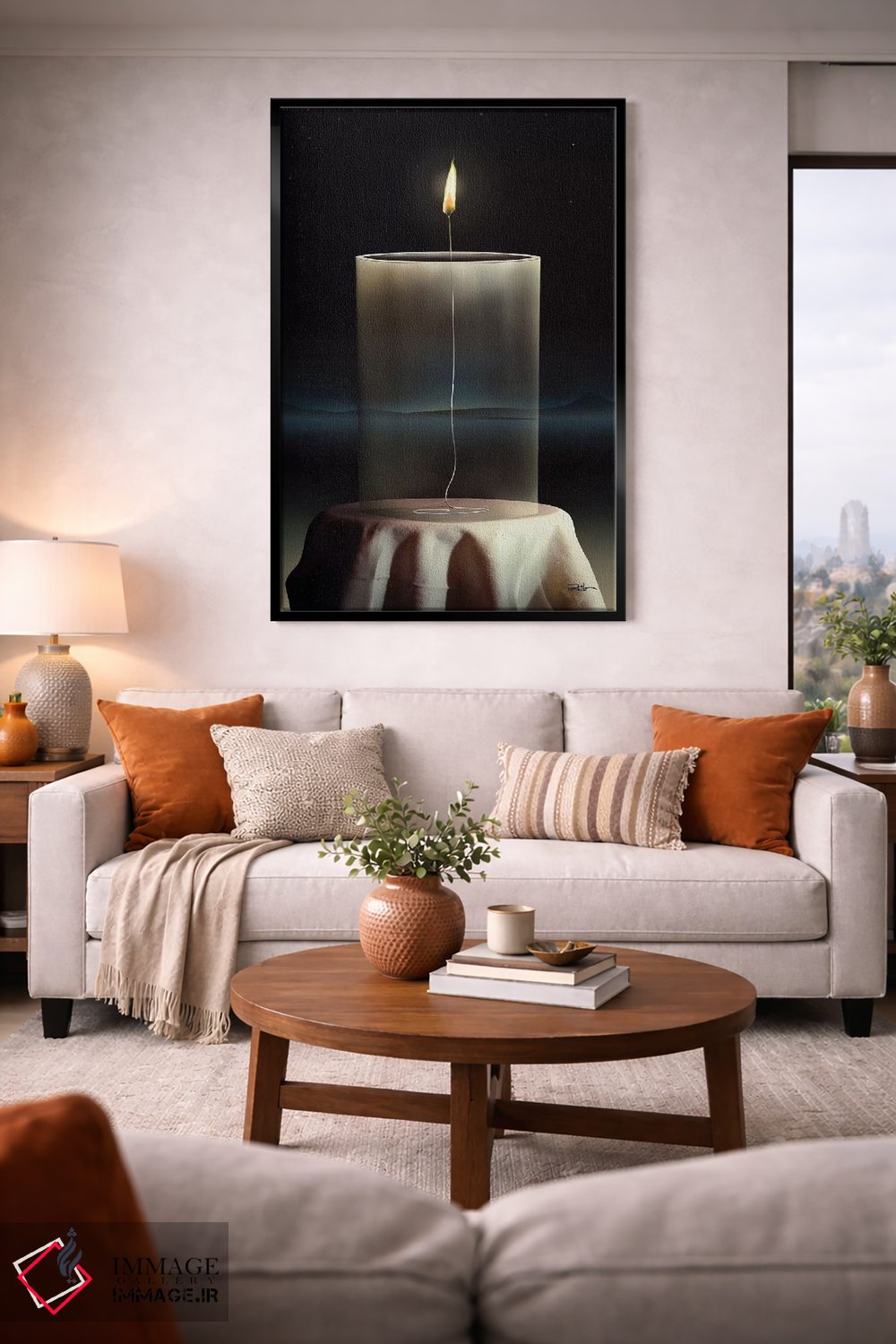 تابلو دکوراتیو شمع شیشه ای اثر مارسل کارام - D2B