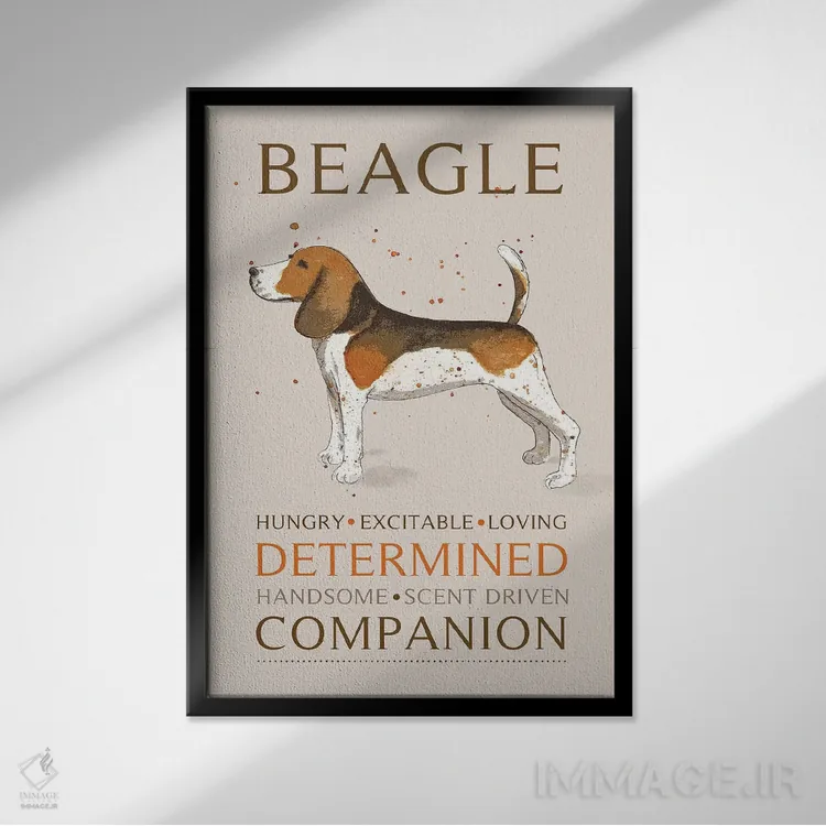 تابلو دکوراتیو بیگل اثر میشل کمپل - نمای قابدار مشکی