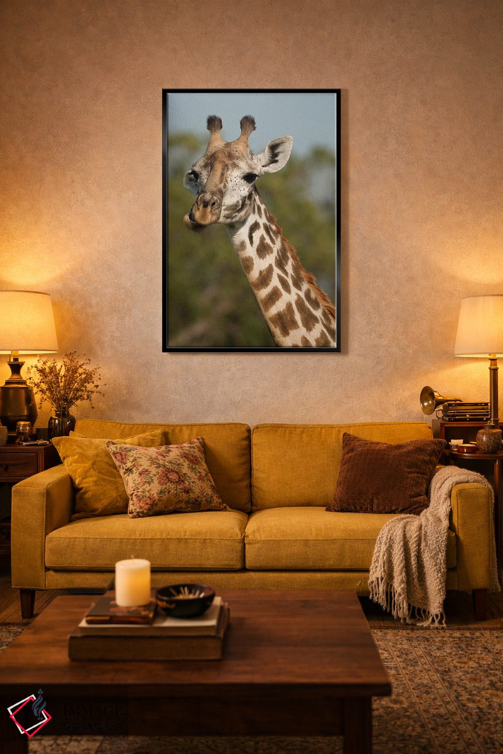 تابلو دکوراتیو زرافه ماسای در علفزارهای اوپرمارا، ماسای مارا، کن… اثر جو و مری ان مک دونالد - D4B