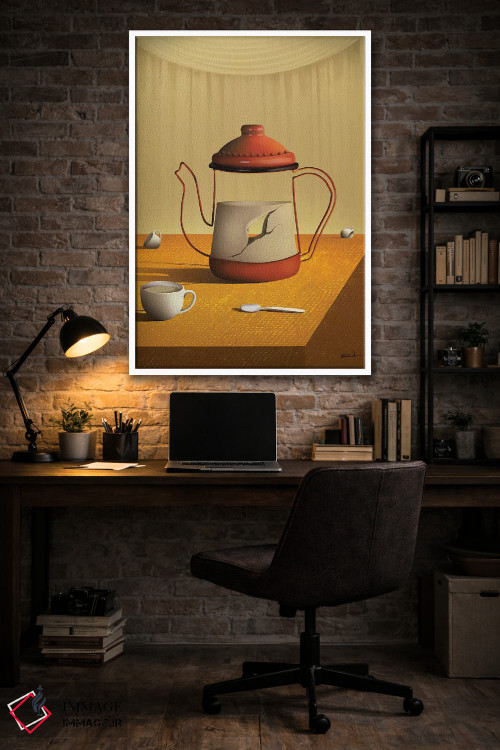 تابلو دکوراتیو قوری روی میز اثر مارسل کارام - D4W