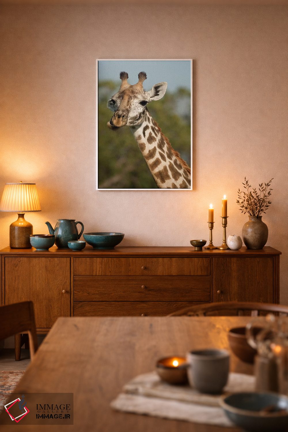 تابلو دکوراتیو زرافه ماسای در علفزارهای اوپرمارا، ماسای مارا، کن… اثر جو و مری ان مک دونالد - D6W
