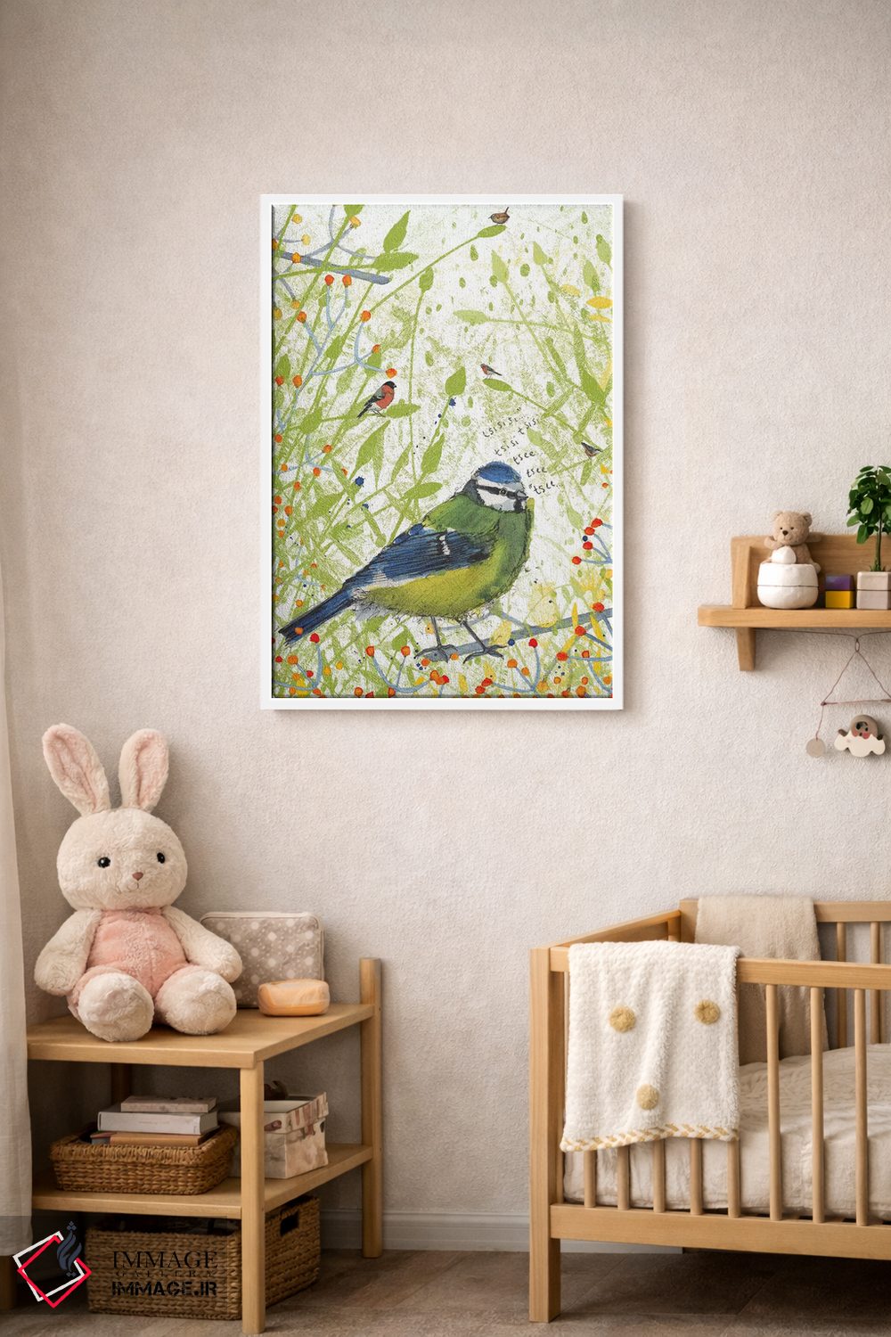 تابلو دکوراتیو مرغ آبی کوچک اثر میشل کمپل - D2W