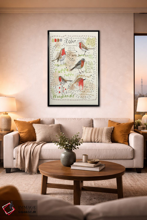 تابلو مدرن پرندگان در باغ شما اثر میشل کمپل - D3B