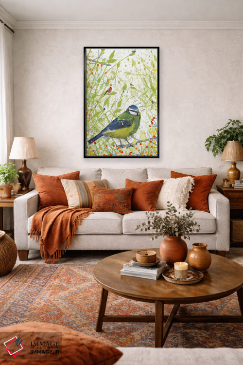 تابلو دکوراتیو مرغ آبی کوچک اثر میشل کمپل - D5B