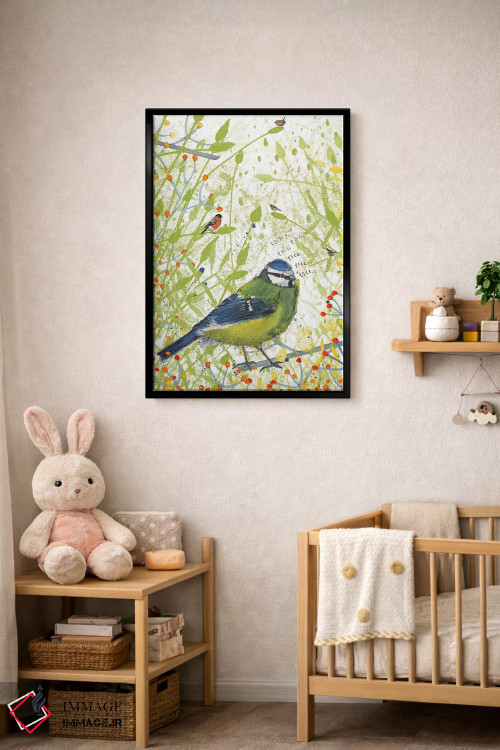 تابلو دکوراتیو مرغ آبی کوچک اثر میشل کمپل - D4B