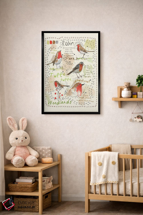 تابلو مدرن پرندگان در باغ شما اثر میشل کمپل - D5B