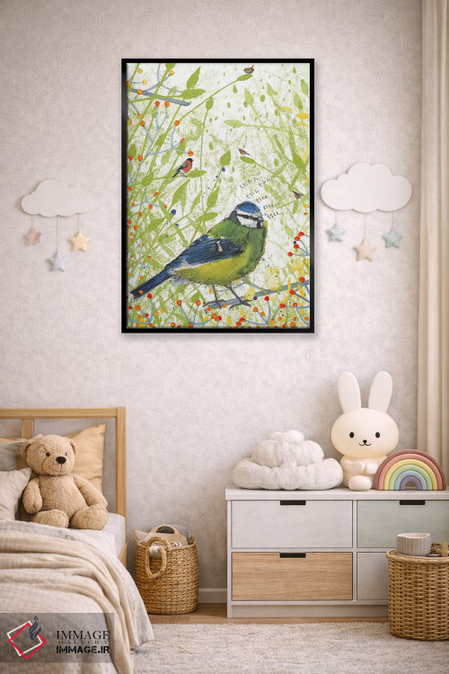 تابلو دکوراتیو مرغ آبی کوچک اثر میشل کمپل - D6B