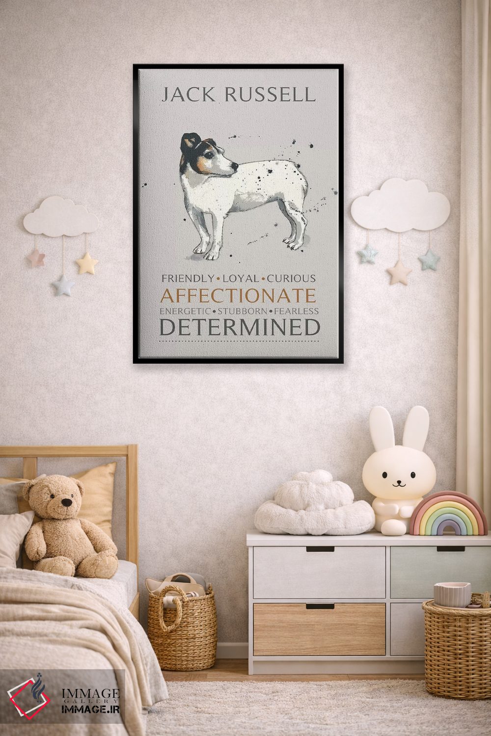 تابلو دکوراتیو جک راسل اثر میشل کمپل - D6B
