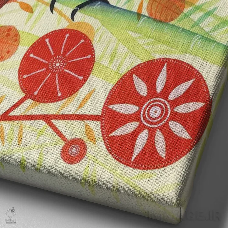 تابلو دکوراتیو سار ۱ اثر میشل کمپل - نمای نزدیک بافت بوم