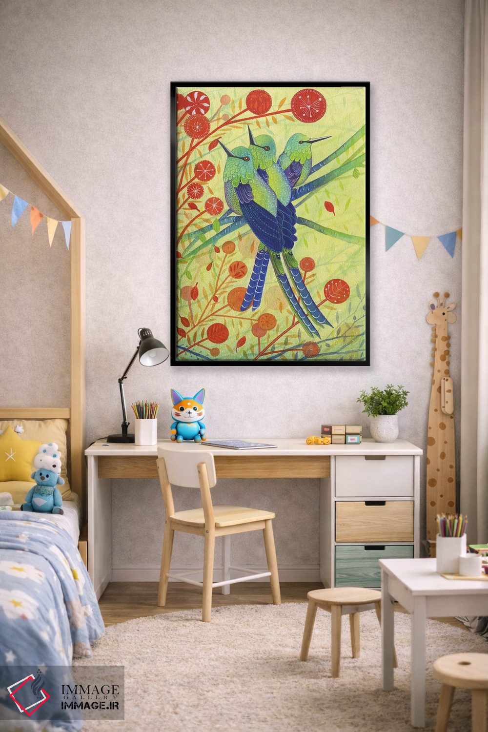 تابلو دکوراتیو مرغ مگس خوار اثر میشل کمپل - D2B