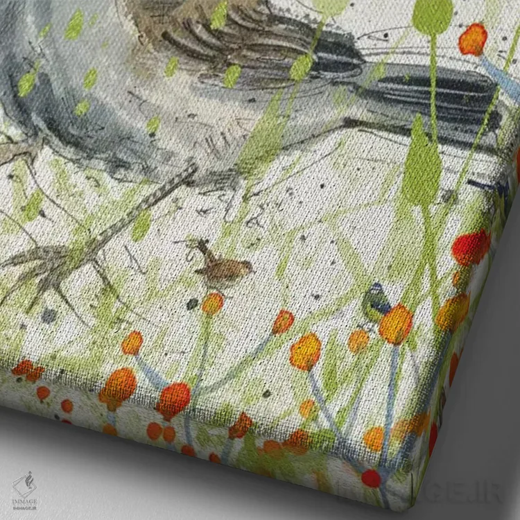 تابلو دکوراتیو سهره اثر میشل کمپل - نمای نزدیک بافت بوم