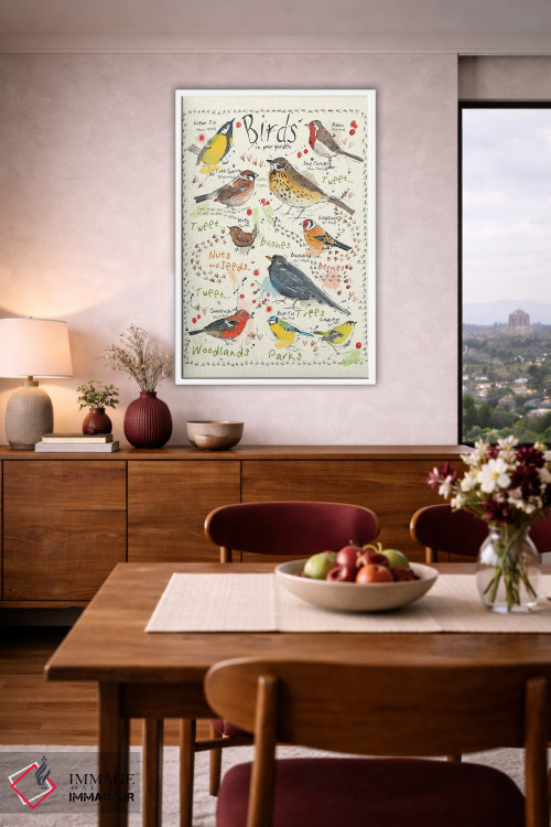 تابلو مدرن پرندگان در باغ شما ۲ اثر میشل کمپل - D3W