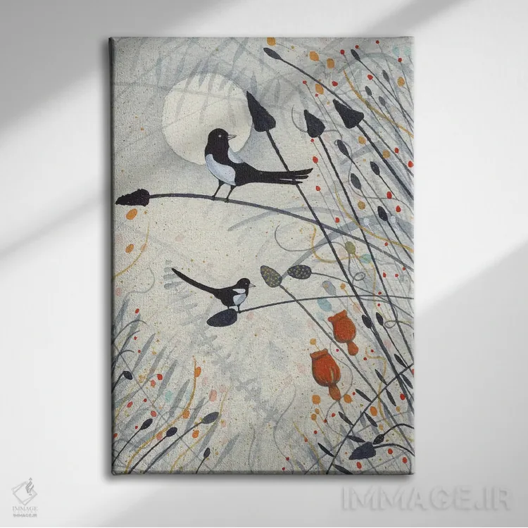 تابلو دکوراتیو دو تا برای شادی اثر میشل کمپل - نمای روبهرو روی دیوار