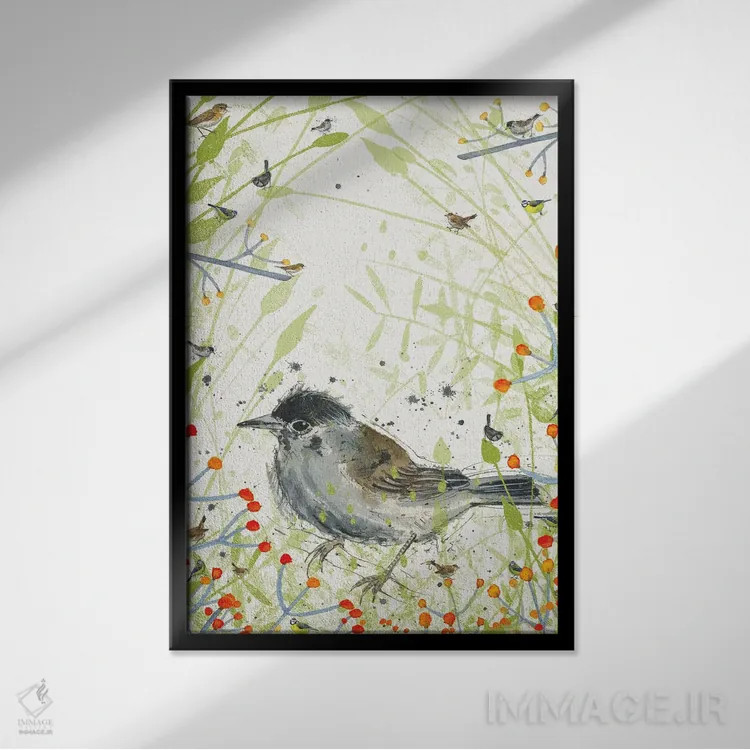 تابلو دکوراتیو سهره اثر میشل کمپل - نمای قابدار مشکی