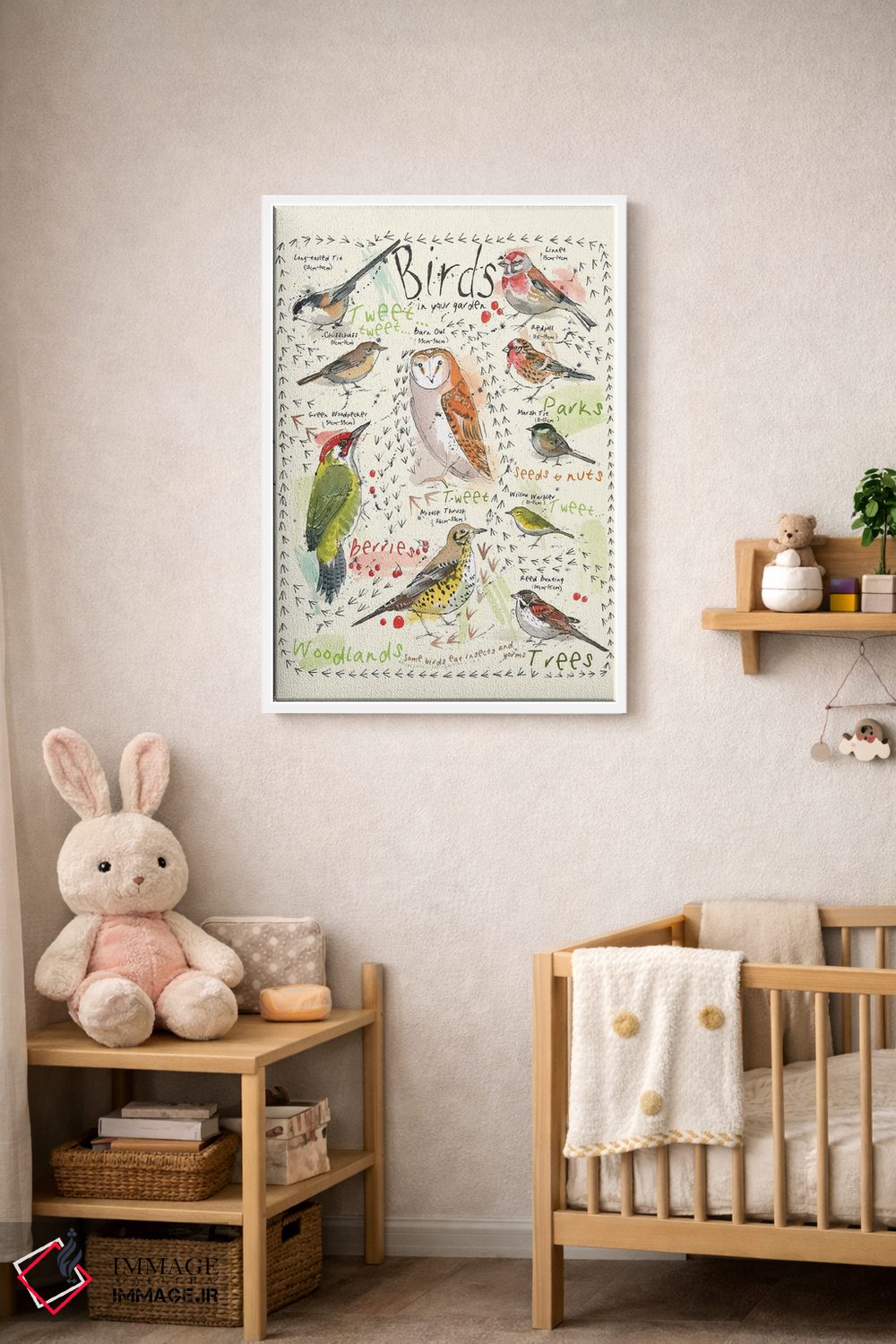 تابلو مدرن پرندگان در باغ شما ۳ اثر میشل کمپل - D3W