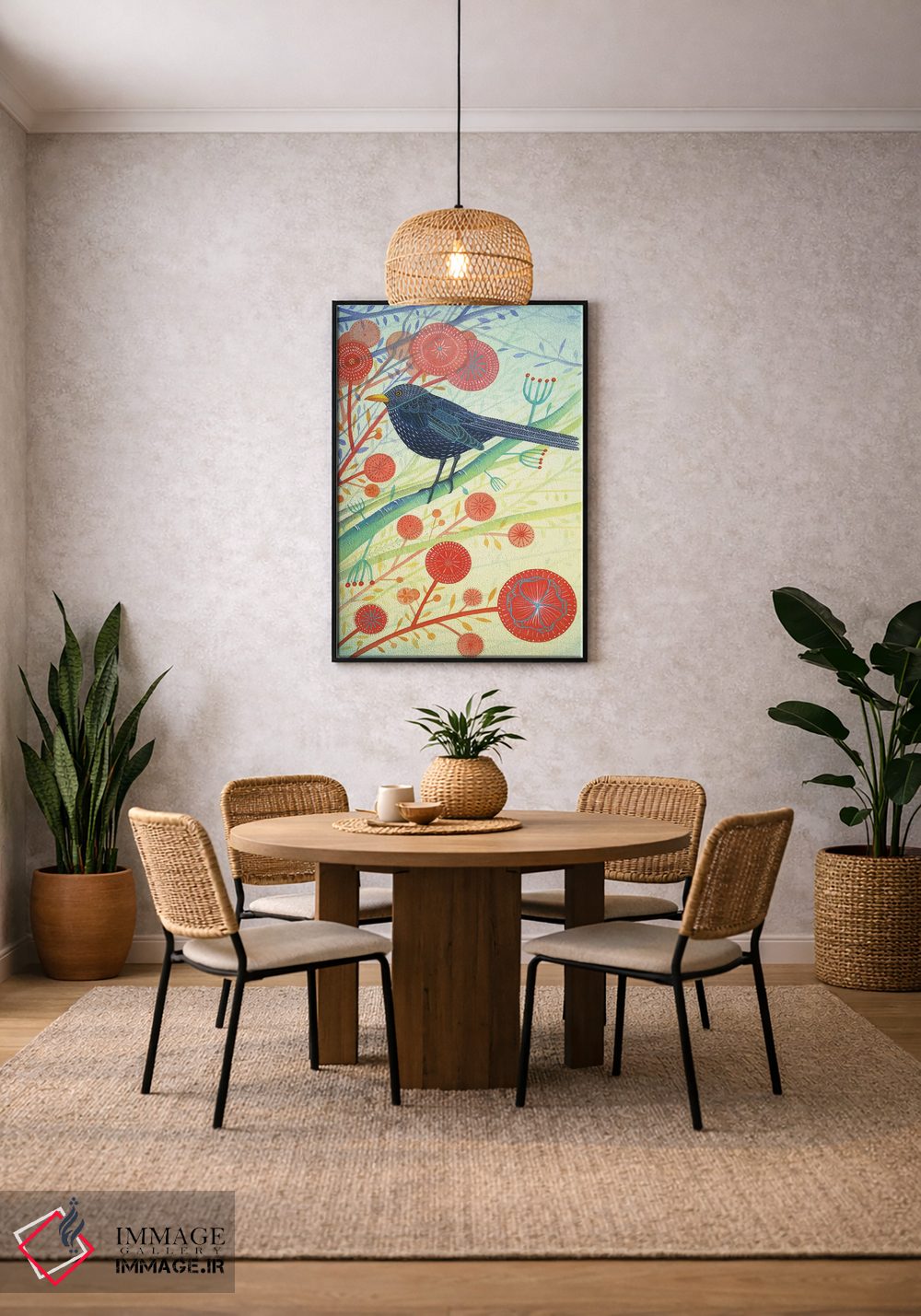 تابلو دکوراتیو مرغ سیاه اثر میشل کمپل - D5B