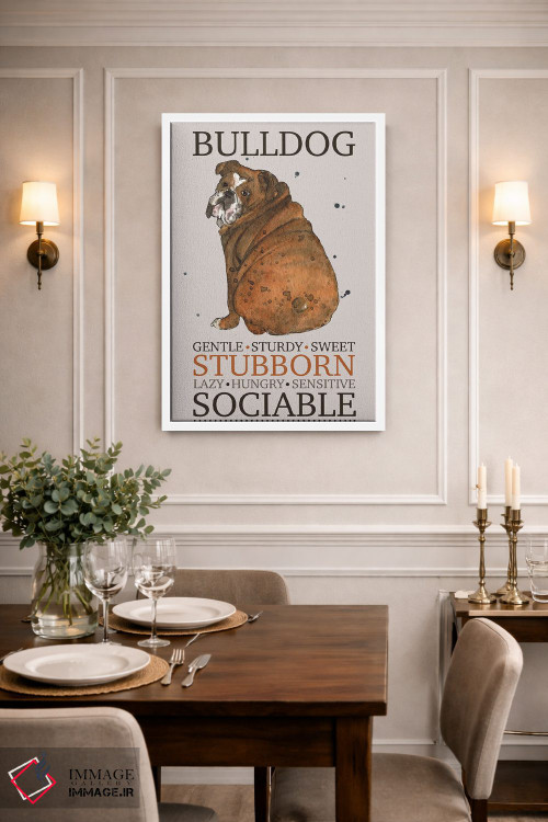 تابلو دکوراتیو ویژگی های سگ بولداگ اثر میشل کمپل - D1W