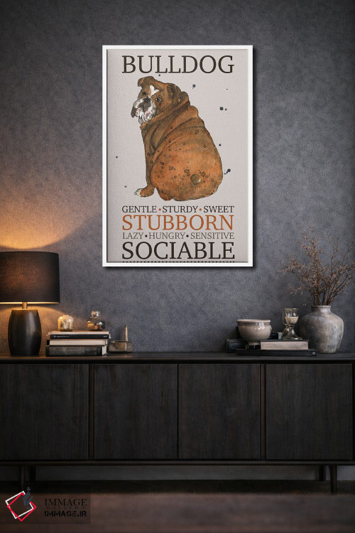 تابلو دکوراتیو ویژگی های سگ بولداگ اثر میشل کمپل - D2W