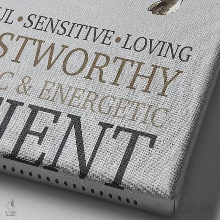 تابلو دکوراتیو ویژگی های سگ تریر بول استفوردشایر اثر میشل کمپل - نمای نزدیک بافت بوم