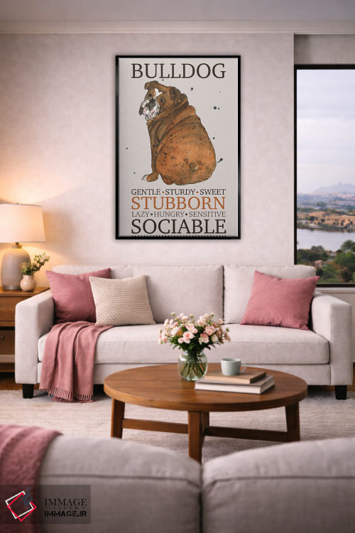 تابلو دکوراتیو ویژگی های سگ بولداگ اثر میشل کمپل - D5B