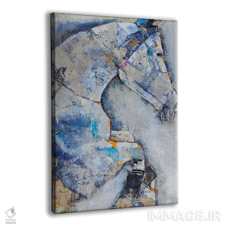 تابلو انتزاعی اسب فولادی اثر ماچیارولی - نمای پرسپکتیو محصول