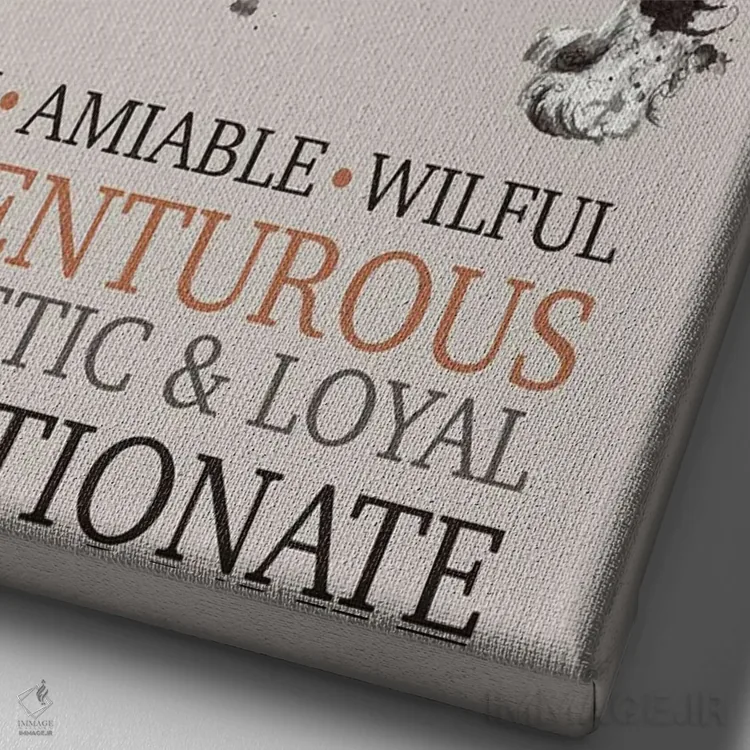 تابلو دکوراتیو ویژگی های سگ تریر تبت اثر میشل کمپل - نمای نزدیک بافت بوم