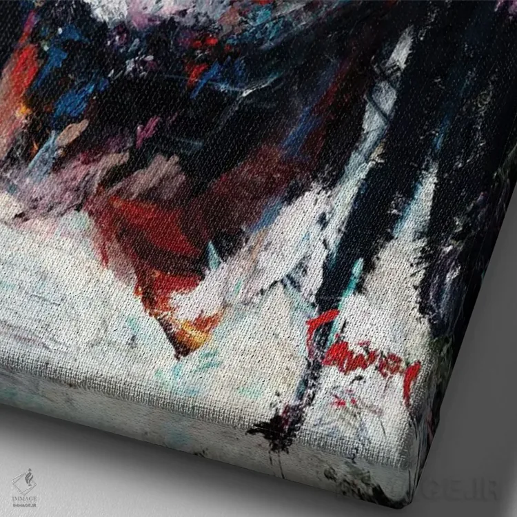 تابلو دکوراتیو باب مارلی اثر مارک کوریج - نمای نزدیک بافت بوم