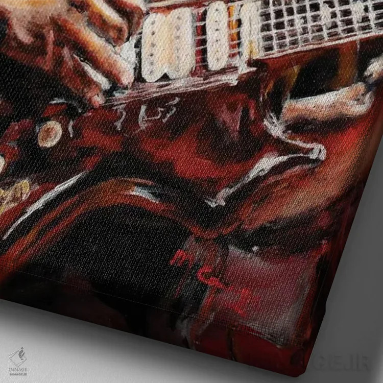 تابلو دکوراتیو جری گارسیا اثر مارک کوریج - نمای نزدیک بافت بوم