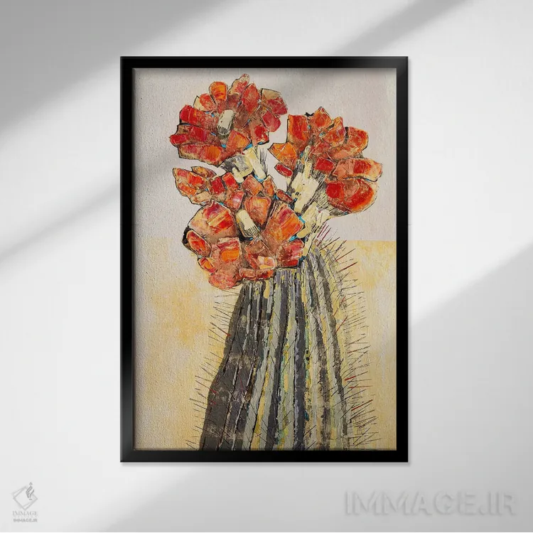 تابلو دکوراتیو مطالعه در سرخ اثر ماچیارولی - نمای قابدار مشکی