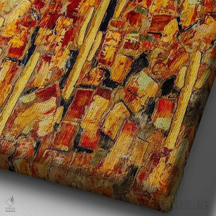 تابلو دکوراتیو زمین سخت اثر ماچیارولی - نمای نزدیک بافت بوم