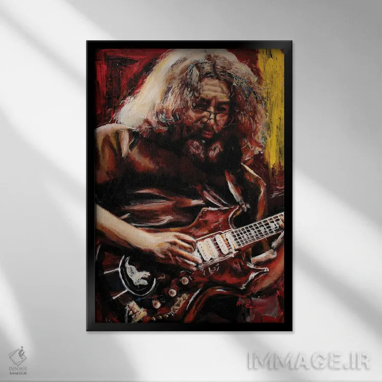 تابلو دکوراتیو جری گارسیا اثر مارک کوریج - نمای قابدار مشکی