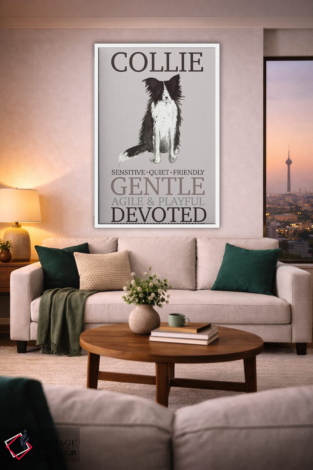تابلو دکوراتیو ویژگی های سگ کولی اثر میشل کمپل - D1W