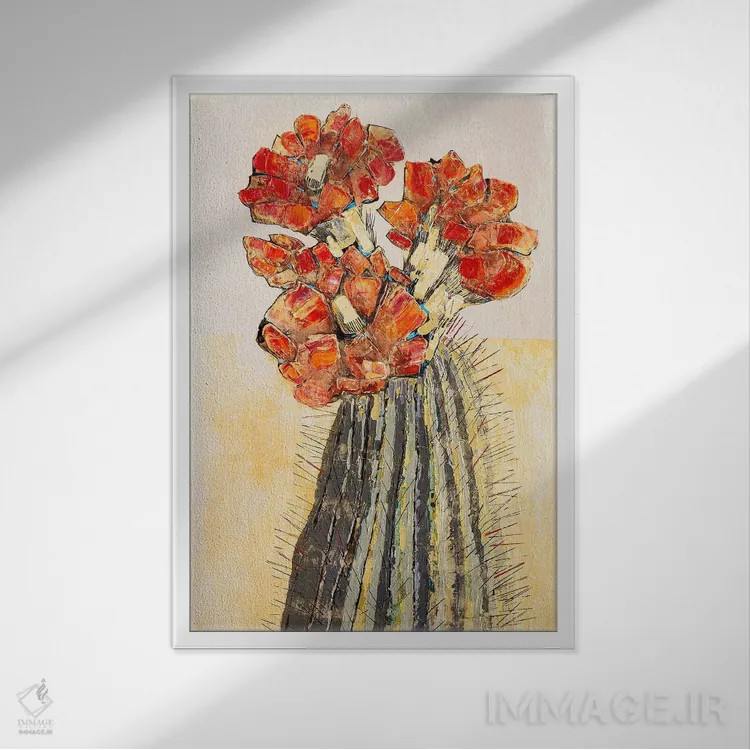 تابلو دکوراتیو مطالعه در سرخ اثر ماچیارولی - نمای قابدار سفید