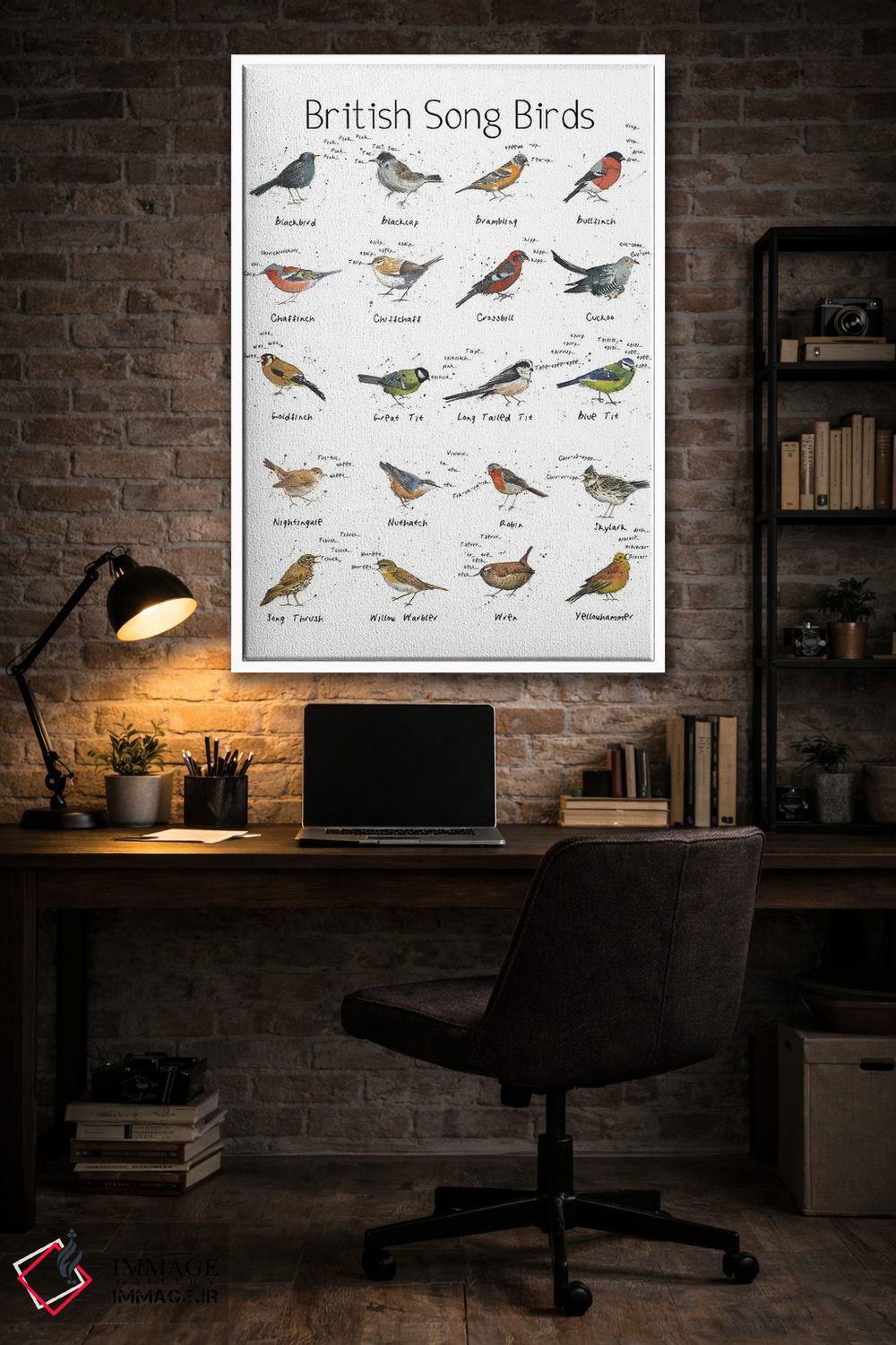 تابلو مدرن پرندگان آوازخوان بریتانیا اثر میشل کمپل - D4W