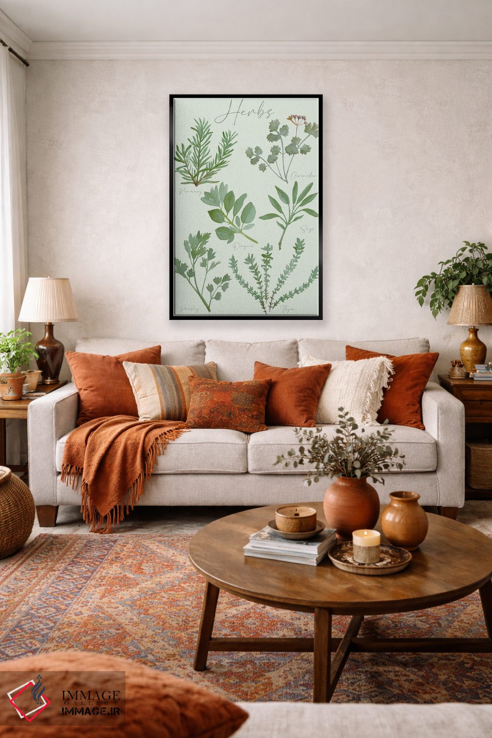 تابلو دکوراتیو نمودار گیاهان دارویی اثر میشل کمپل - D4B