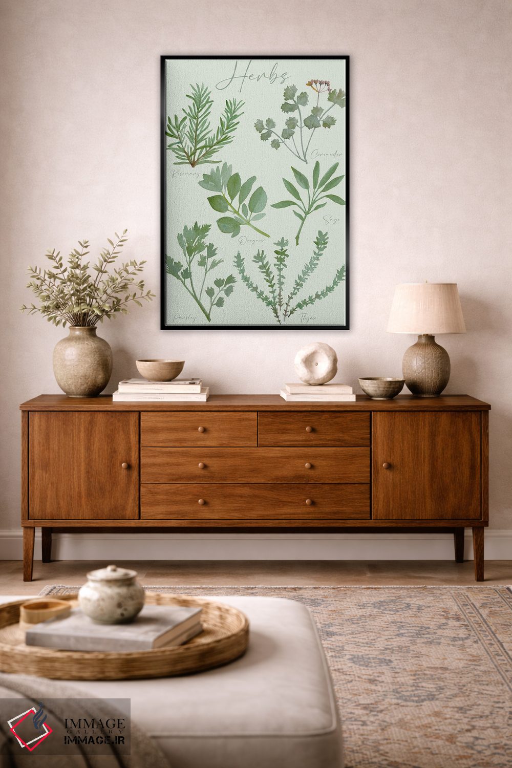 تابلو دکوراتیو نمودار گیاهان دارویی اثر میشل کمپل - D5B