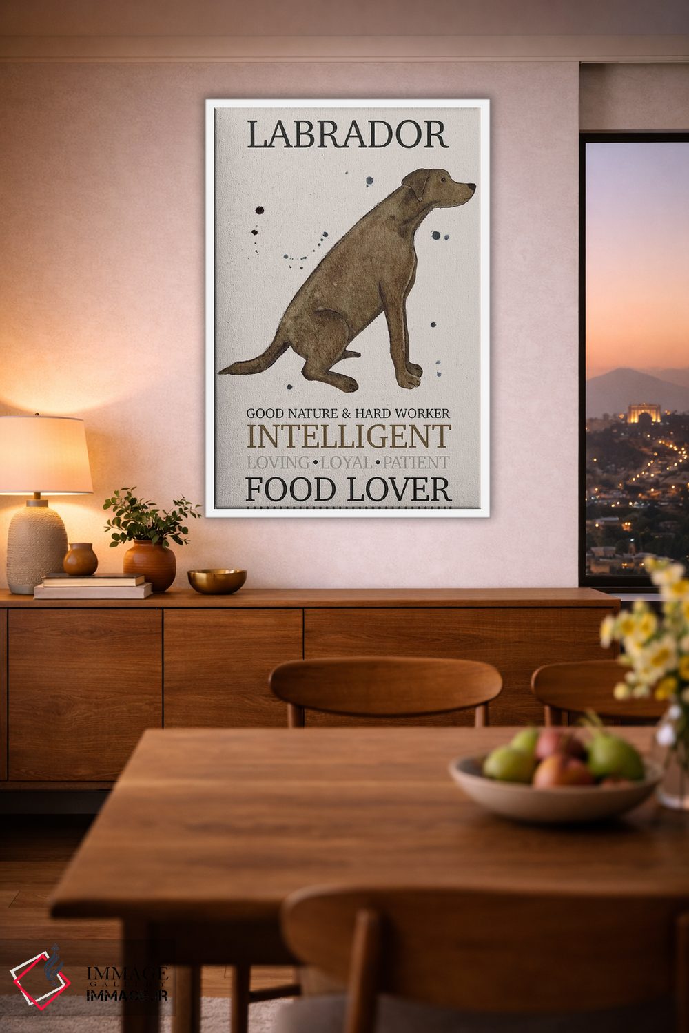 تابلو دکوراتیو ویژگی های سگ لابرادور اثر میشل کمپل - D3W