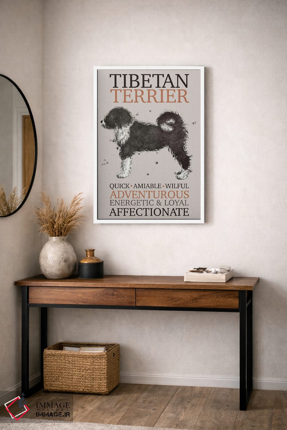 تابلو دکوراتیو ویژگی های سگ تریر تبت اثر میشل کمپل - D2W